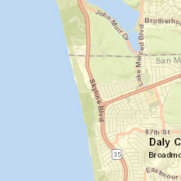 1001-1089 Skyline Boulevard Daly City CA Street Map