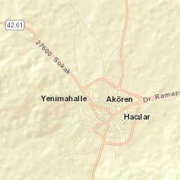 Akören İlçesi Street Map