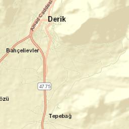 Derik İlçesi Street Map