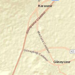 Güneysınır İlçesi Street Map