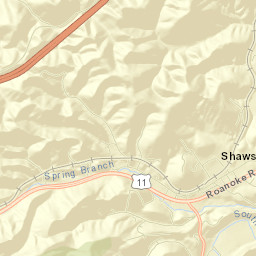 Shawsville Street Map