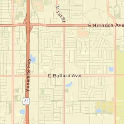 1628-1702 E Bulldog Ln Fresno CA Street Map