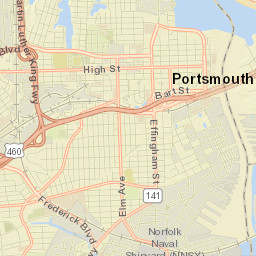 Portsmouth, Virginia Street Map