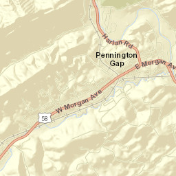 Pennington Gap Street Map