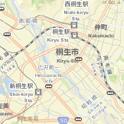 Kiryū Street Map