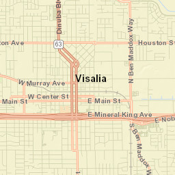 Visalia, California Street Map