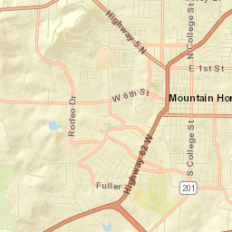 101-199 East 11th Street, Mountain Home Street Map