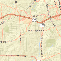 Winston-Salem, North Carolina Street Map