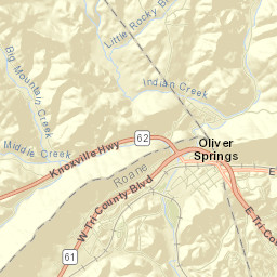 Oliver Springs Street Map