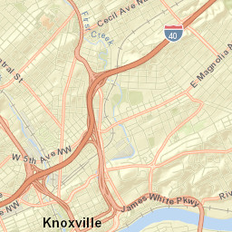 Knoxville, Tennessee Street Map