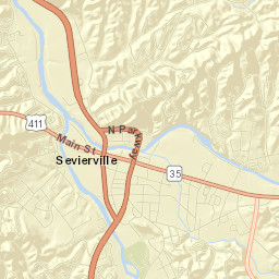 Sevierville Street Map