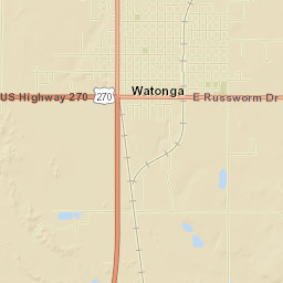 Watonga Street Map