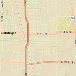 100-198 North Delaware Avenue, Okmulgee Street Map
