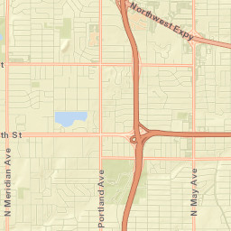 Northwest Expressway Service Road Oklahoma City OK Street Map