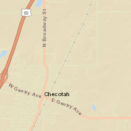 Checotah Street Map