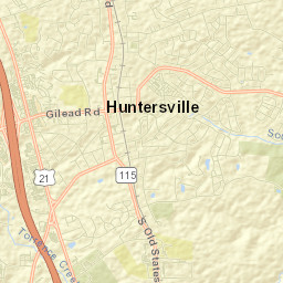 Huntersville Street Map