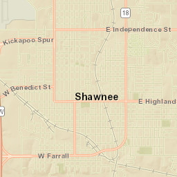 101 East Dunbar Street, Shawnee, OK Street Map