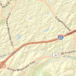 Crowders Mountain, NC, USA Street Map