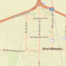 1205 Brentwood Drive West Memphis AR Street Map