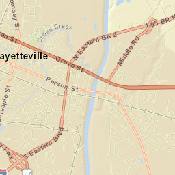 Fayetteville, North Carolina Street Map