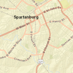 Spartanburg Street Map