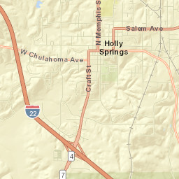 Holly Springs Street Map