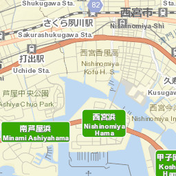Nishinomiya-hama Street Map