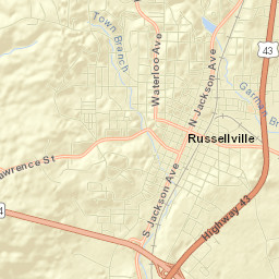 Russellville Street Map