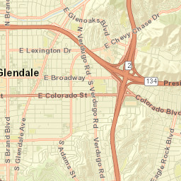Glendale, California Street Map