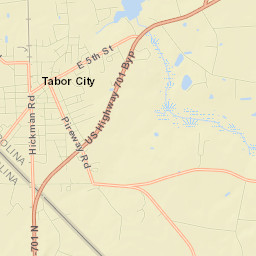 Tabor City Street Map