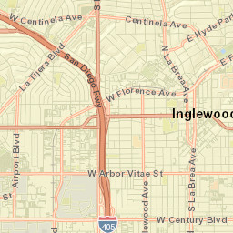 Inglewood, California Street Map