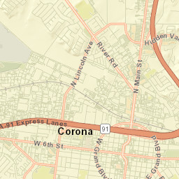 Corona, California Street Map