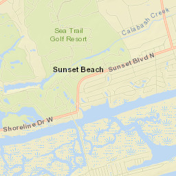 Sunset Blvd S, Sunset Beach, NC 28468 Street Map