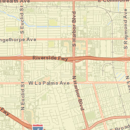 Fullerton, California Street Map