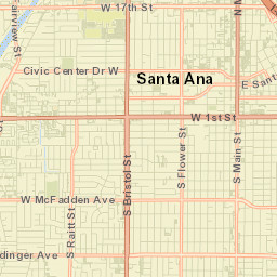 Santa Ana Street Map