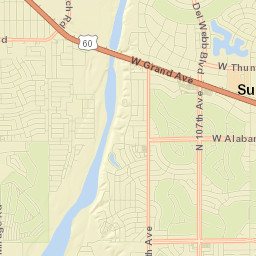 14201 North Thunderbird Boulevard, Sun City Street Map