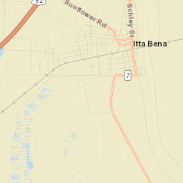 Itta Bena Street Map