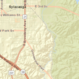 Sylacauga Street Map