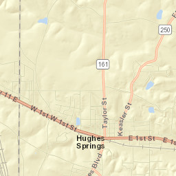 Hughes Springs Street Map