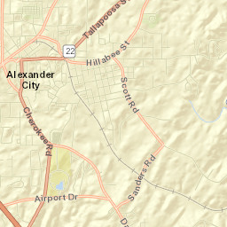 Alexander City Street Map