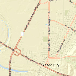Yazoo City Street Map