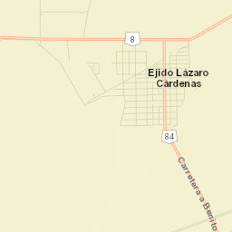 Ejido Lázaro Cárdenas Street Map