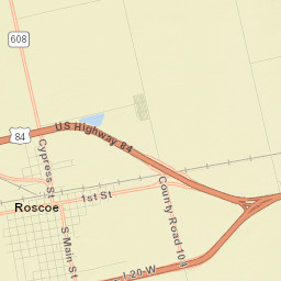 U.S. 84 Business Roscoe TX 79545 Street Map