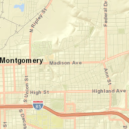 Montgomery, Alabama Street Map