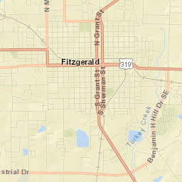 102 East Central Avenue, Fitzgerald, GA Street Map