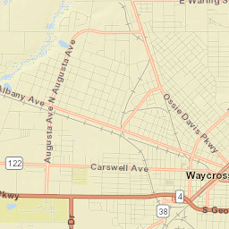 Waycross Street Map