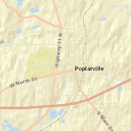 Poplarville Street Map