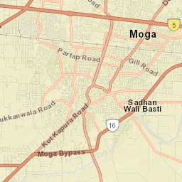Moga Street Map