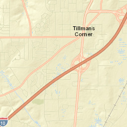 Tillmans Corner Street Map