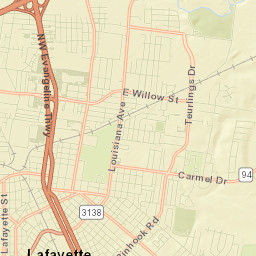 Lafayette, Louisiana Street Map